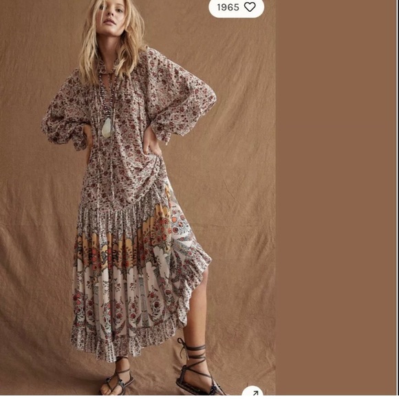 Free People Feeling Groovy Border Long Maxi Dress - Picture 4 of 5